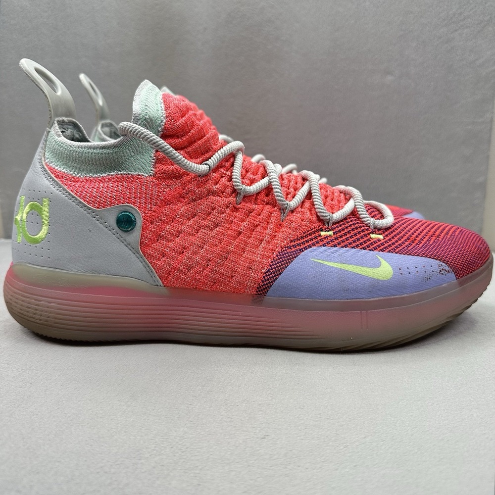 Nike KD 11 EYBL Mens Size 15 Basketball Shoes Hot Punch / Lime Blast Sneakers